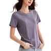 【莱赛尔天丝亚麻T】圆领短袖T恤女26春夏正肩小飞袖凉感合体上衣   BY-M696 商品缩略图4