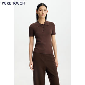 商场同款PURE TOUCH女装26春夏新款短袖Polo衫弹力修身半袖针织衫
