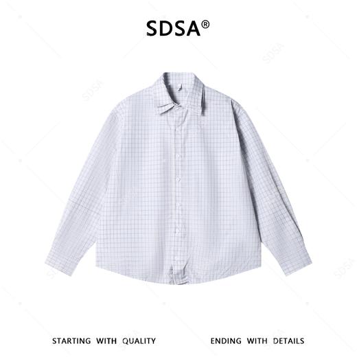 SDSA男装2026新款高贵轻奢韩版简约格子双翻领长袖衬衫百搭衬衣 商品图0