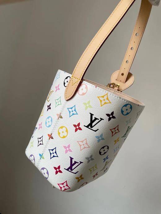 F030634人见人爱可拆卸零钱袋单肩斜挎白三彩手提包 商品图6