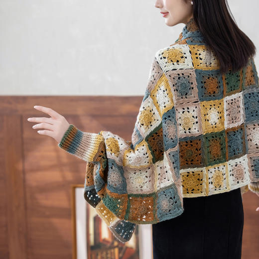 苏苏姐家漫野大披肩（莫奈版）手工diy钩针编织毛线团材料包 商品图3