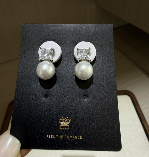 shes茜子方钻贝珠珍珠耳钉030602 商品图7