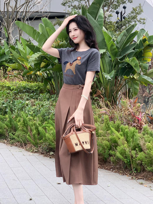 【百图lulu定制】【时装周半裙】 高腰显瘦  中长款  收腰百褶半裙 商品图5