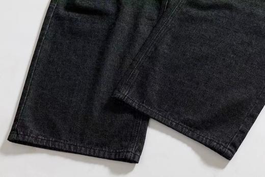 F030680做旧黑灰色高腰设计豹纹慵懒阔腿牛仔裤 商品图11