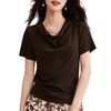 精仿羊绒美拉德复古咖色短袖t恤女高级感荡领修身内搭打底衫上衣  BY-W34 商品缩略图4