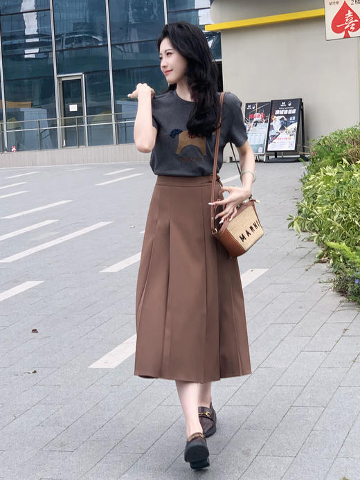 【百图lulu定制】【时装周半裙】 高腰显瘦  中长款  收腰百褶半裙 商品图9