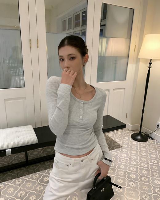 圆领纽扣长袖上衣-纪念日百货门店同款169243260 商品图3