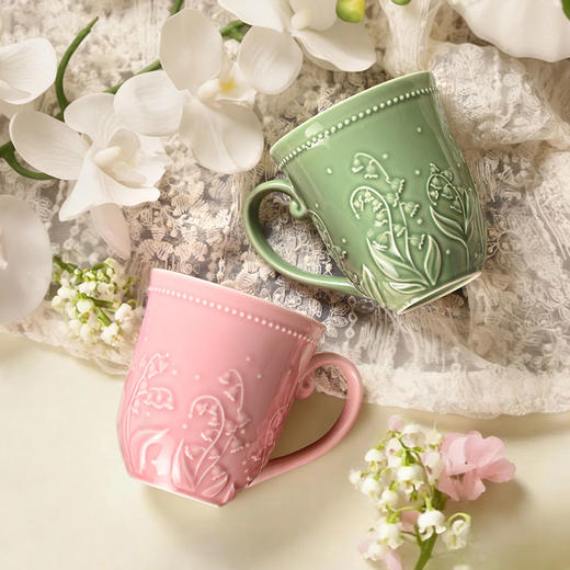 大英博物馆 博物志系列 铃兰花开浮雕马克杯 粉雾花园 绿野仙踪 商品图1