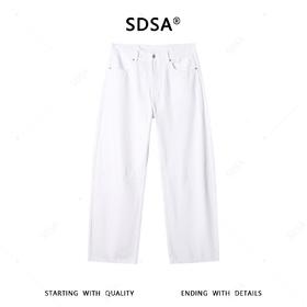 SDSA男装2026新款高贵轻奢极简风纯色弯刀牛仔裤百搭时尚裤子