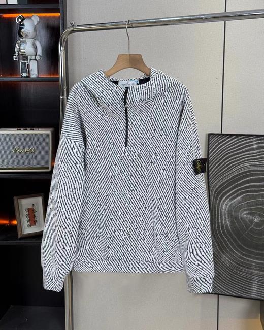 F0306112春秋新款满天星系列简约百搭不挑人连帽半拉链卫衣外套 商品图6