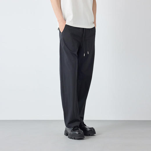 墨麦客男装高智通勤男士休闲裤2026春新款直筒松紧腰裤子男91566. 商品图2