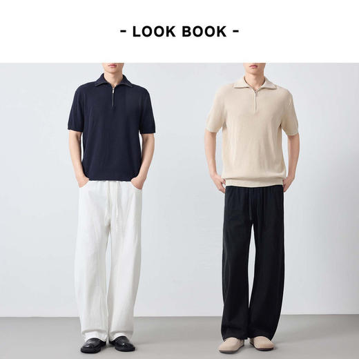 墨麦客高智通勤针织短袖polo衫男2026夏款坑条肌理男士T恤75203. 商品图4