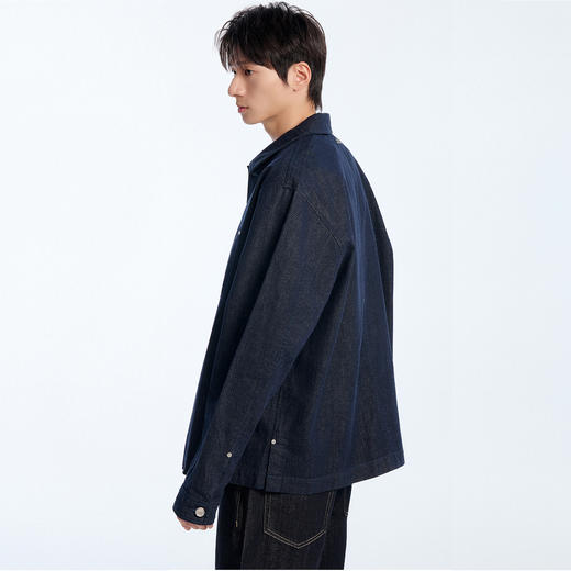 NPC潮牌亚麻混纺肌理感牛仔衬衫胸前大口袋微阔秋上新NP5CDC24 商品图3