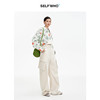SELFWHO棉混纺卡其色可调节背带牛仔连体裤2026季新款宽松弯刀裤 商品缩略图3