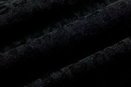 F030680做旧黑灰色高腰设计豹纹慵懒阔腿牛仔裤 商品图10