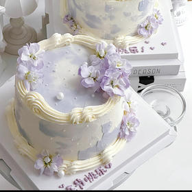 【38女神节蛋糕】紫罗兰鲜花蛋糕