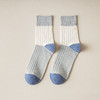 日式无印西川双拼男士撞色中筒袜良品男棉袜双针休闲秋冬透气袜子 商品缩略图1