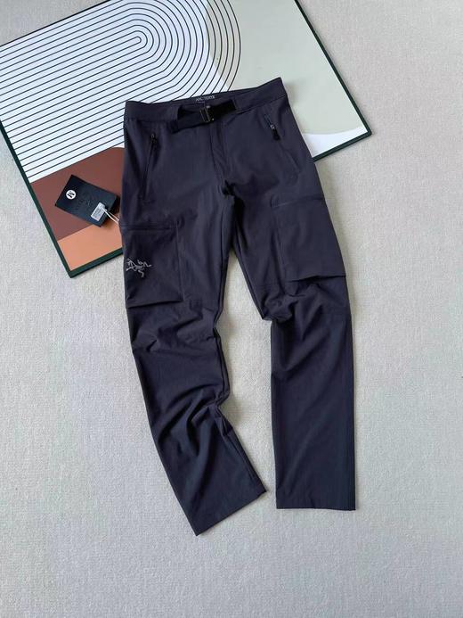 F030699纯色刺绣Logo腰带直筒休闲裤徒步登山裤长裤 商品图2