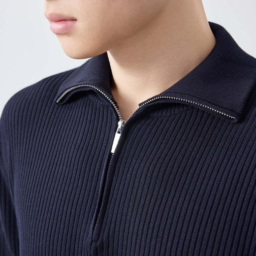 墨麦客高智通勤针织短袖polo衫男2026夏款坑条肌理男士T恤75203. 商品图3