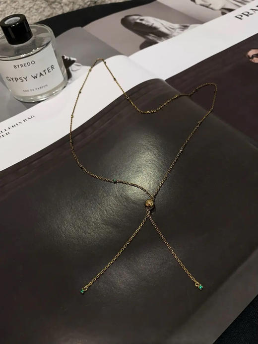 bv 金色 彩色 水钻 925银 伸缩 项链 商品图1