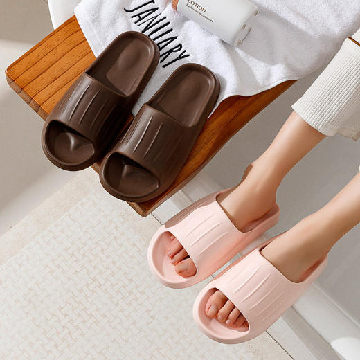 日式无印EVA凉拖鞋良品情侣家居拖夏季防水防滑踩屎感浴室条纹款 商品图1