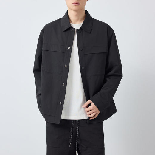 墨麦客男装高智通勤翻领外套男2026春新款简约纯色男士夹克81613. 商品图2