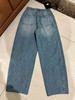 F030677复古水洗蓝松紧后腰设计宽松锥形牛仔裤 商品缩略图1