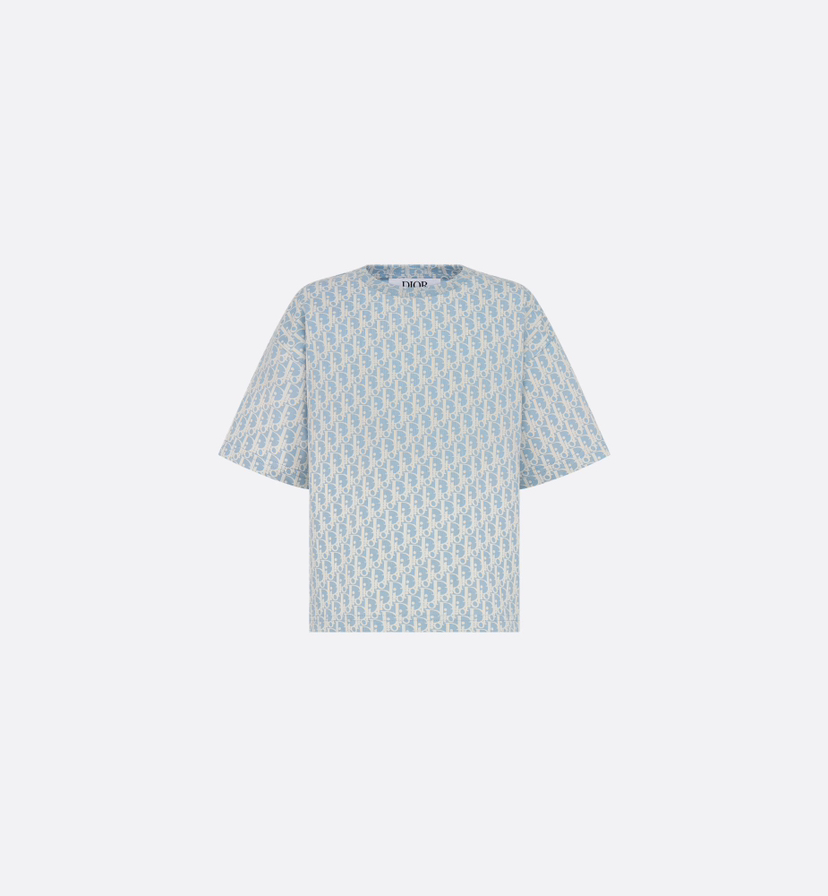 【预售】DR-K （童装）满印老花浅蓝T恤