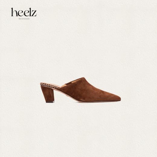 heelz设计师鞋履 | 梯形跟羊反绒穆勒鞋 5.8公分 商品图0