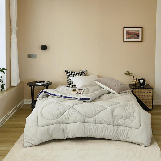 日式无印抗菌羊毛被良品纯色澳洲羊毛被芯立体羊毛被秋冬保暖被子 商品图1