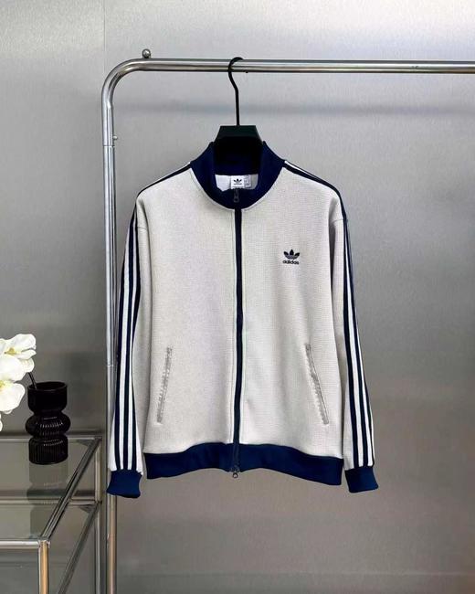 F030648男女同款针织华夫格立领运动宽松夹克外套 商品图4