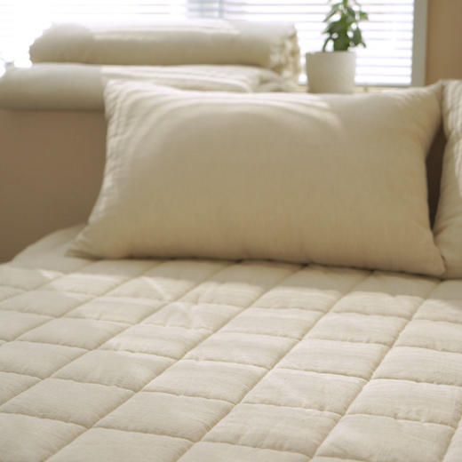 日式无印西川亚麻床垫良品纯色棉麻床护垫民宿用床垫夹棉床褥棉麻 商品图2