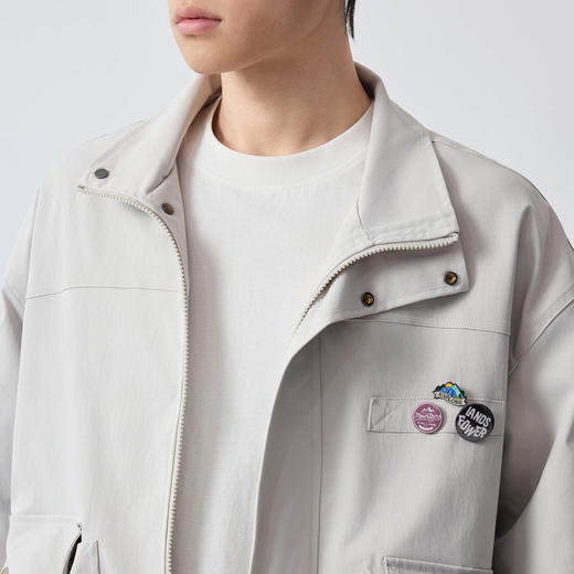 墨麦客男装美式休闲立领夹克男2026春季新款章仔装饰男外套81590. 商品图3