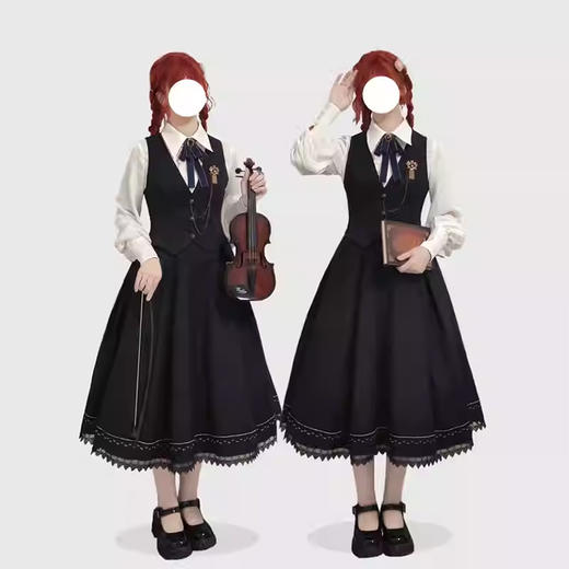 裁缝学苑AS641复古Lolita 衬衫马甲半身裙套装纸样女装三件套样板图纸 商品图5