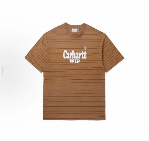 F0306129字母印花条纹杨幂同款条纹元素舒适通勤风百搭耐看男女同款圆领短袖 商品图5