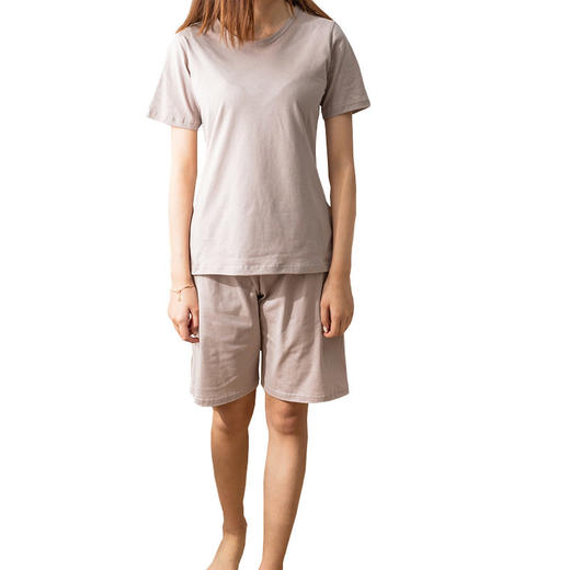 日式无印纯色T恤良品全棉T恤衫套装夏季短裤套装纯棉家居服T情侣 商品图4