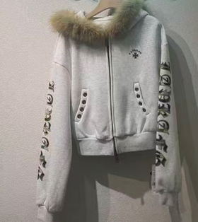 PNC刺绣加绒毛领连帽外套51210冬季134454222572