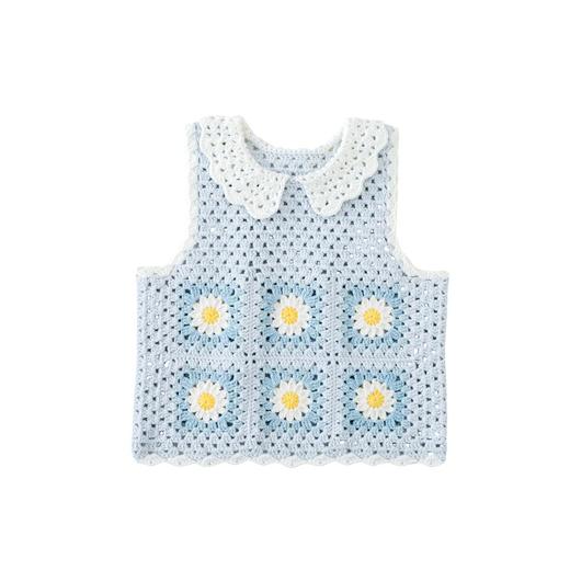 苏苏姐家雏菊拼花马甲手工diy编织钩针棉线毛线团衣服材料包 商品图4