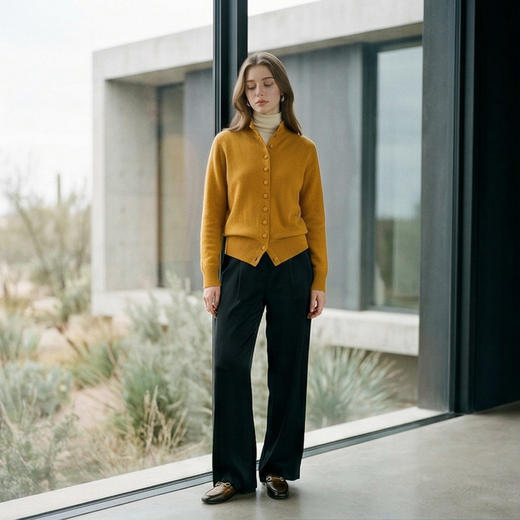 PALUOPO/PL半高领女开衫ET2F8322R//约重290g帕罗 商品图4