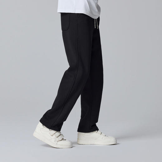 墨麦客松紧腰抽绳休闲裤男2025秋冬新款直筒宽松男士长裤子91117 商品图1