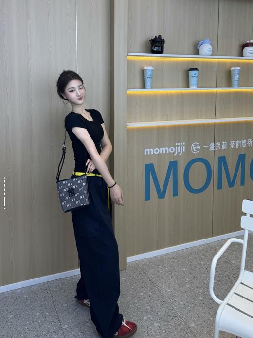 MLB复古牛仔老花小水桶包 情侣斜跨手提包25FW 商品图4