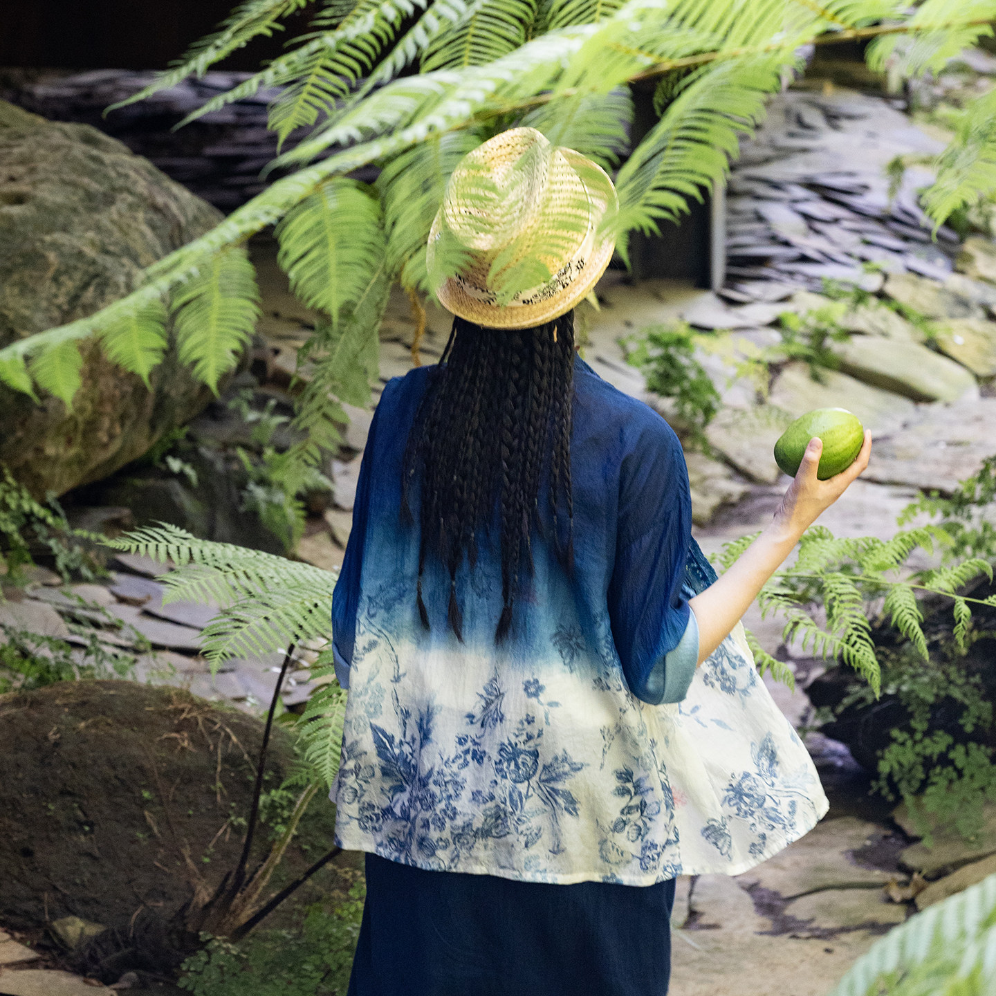 艺术家联名款 牧衣游原创植物吊染手绘印染外穿衬衫百搭文艺 云启