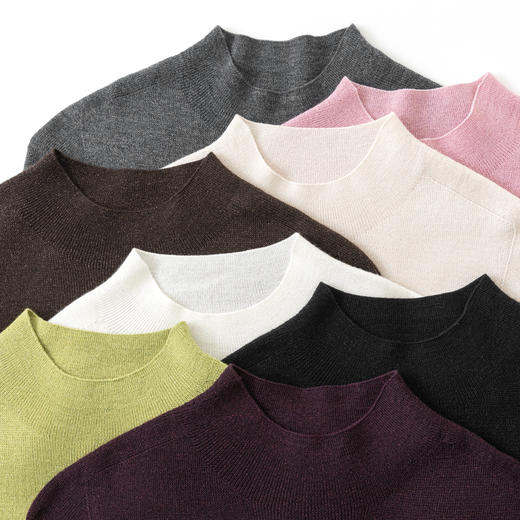 【高品质私服】【60支精纺羊毛半高领短袖】春夏贴身穿软糯不闷，微光若隐若现，基础款也显贵气YS88159【仅限签收48小时内退换】-CC 商品图5