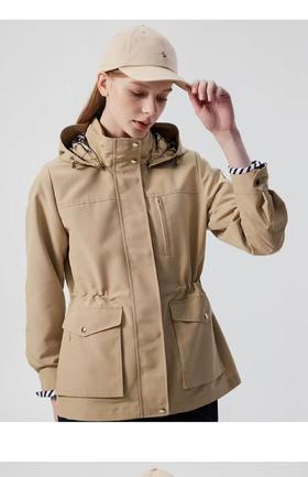 【sx1】女士新款时尚通勤连帽风衣外套！！