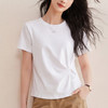 2026夏新短袖T恤女丝光棉正肩纯色修身扭结不对称上衣设计感上衣   BY-W27 商品缩略图1