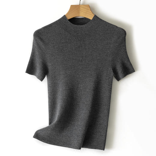 【高品质私服】【60支精纺羊毛半高领短袖】春夏贴身穿软糯不闷，微光若隐若现，基础款也显贵气YS88159【仅限签收48小时内退换】-CC 商品图7