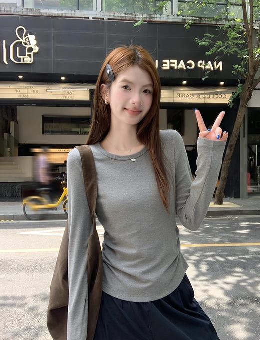 圆领小标双边抽褶睡衣-纪念日百货门店同款169151402 商品图3