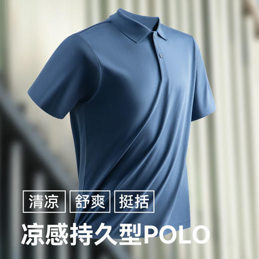 【春夏新品】十如仕通勤休闲简洁扁机领棉涤凉感短袖POLO衫P06-03 商品图4