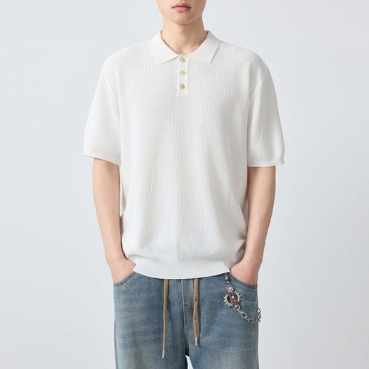 墨麦客高智通勤肌理感针织POLO衫男2026夏新款男士短袖t恤75205. 商品图2