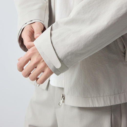 墨麦客男装高智通勤男士夹克2026春季新款褶皱微肌理外套男81583. 商品图3